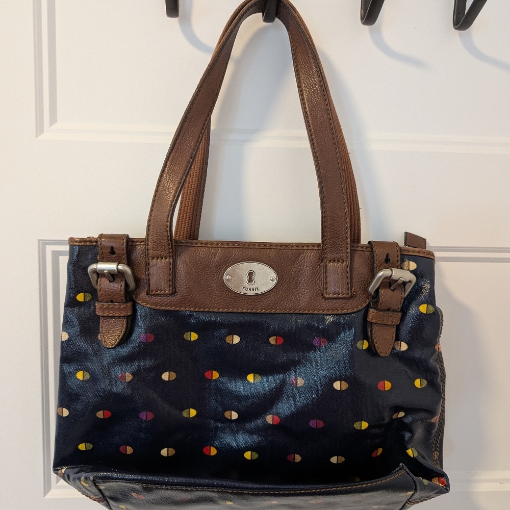 Fossil/Women's Brown and Navy Handbag